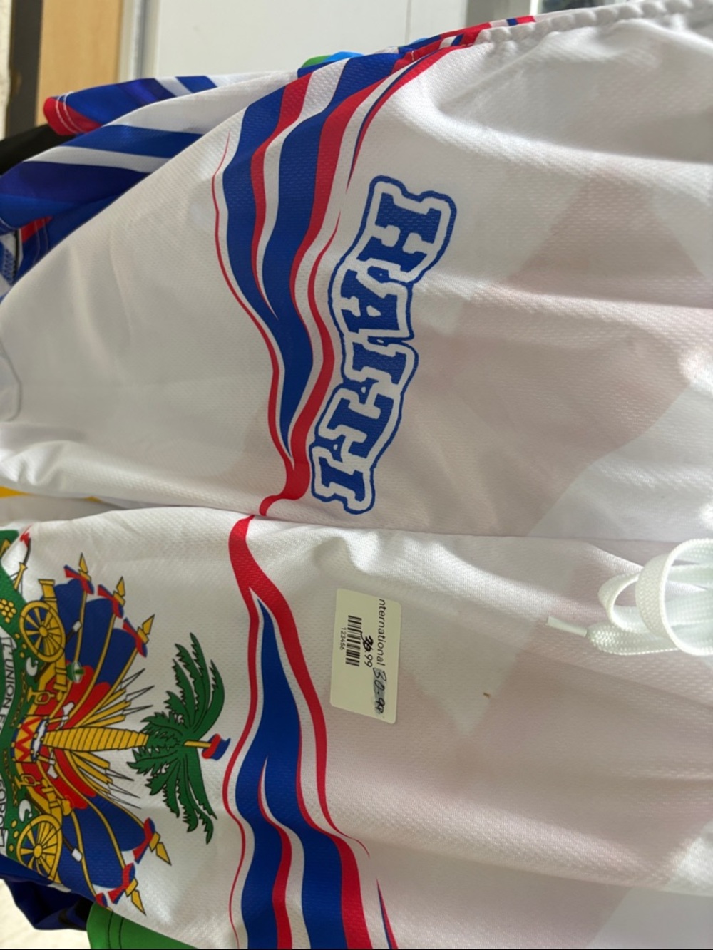 HAITI Soccer Jersey White with Red & Blue Accents